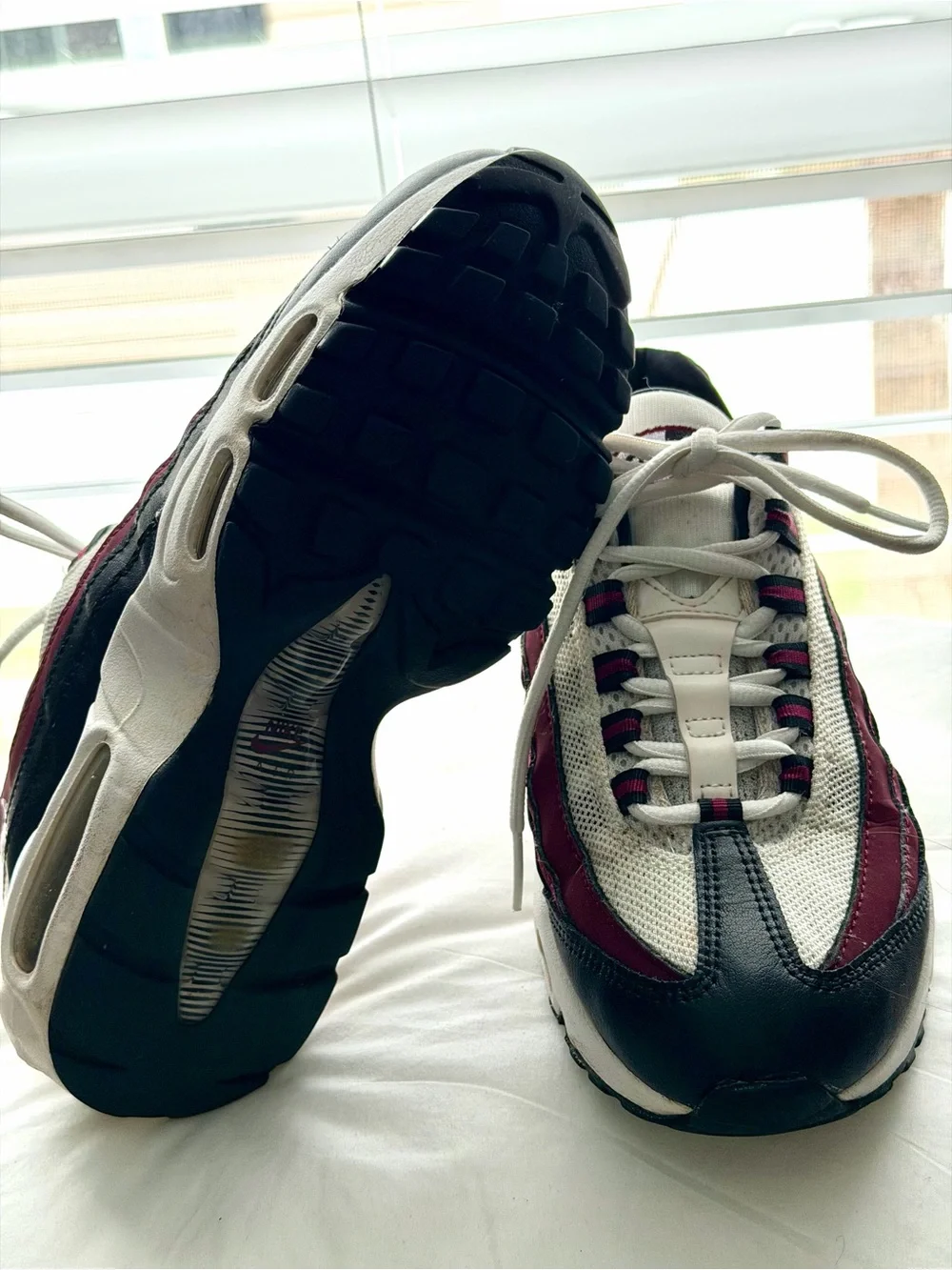 Nike Men's Sneakers in White, Black & Burgundy